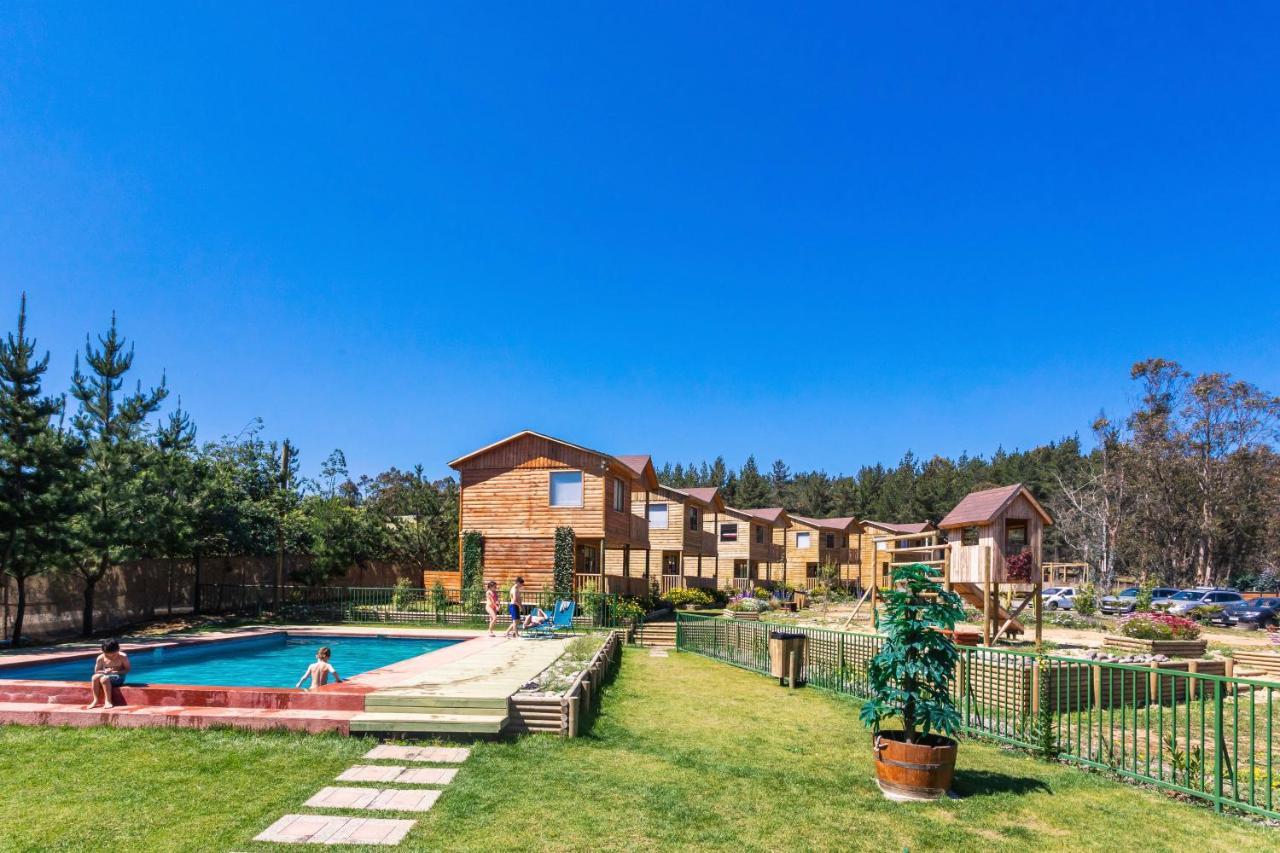 Cabana En Tunquen Con Parrilla, Fogon, Piscina Y Bosque Экстерьер фото