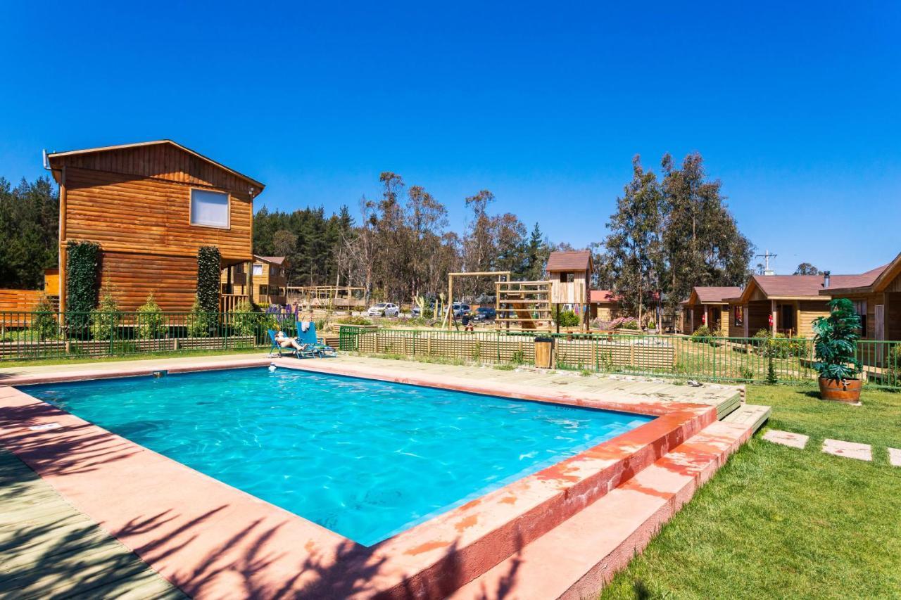 Cabana En Tunquen Con Parrilla, Fogon, Piscina Y Bosque Экстерьер фото
