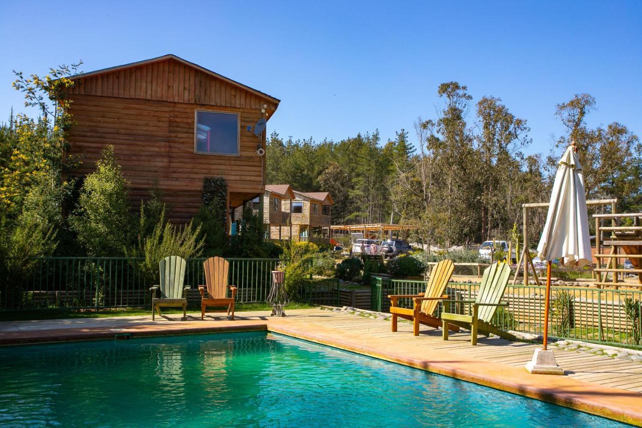 Cabana En Tunquen Con Parrilla, Fogon, Piscina Y Bosque Экстерьер фото