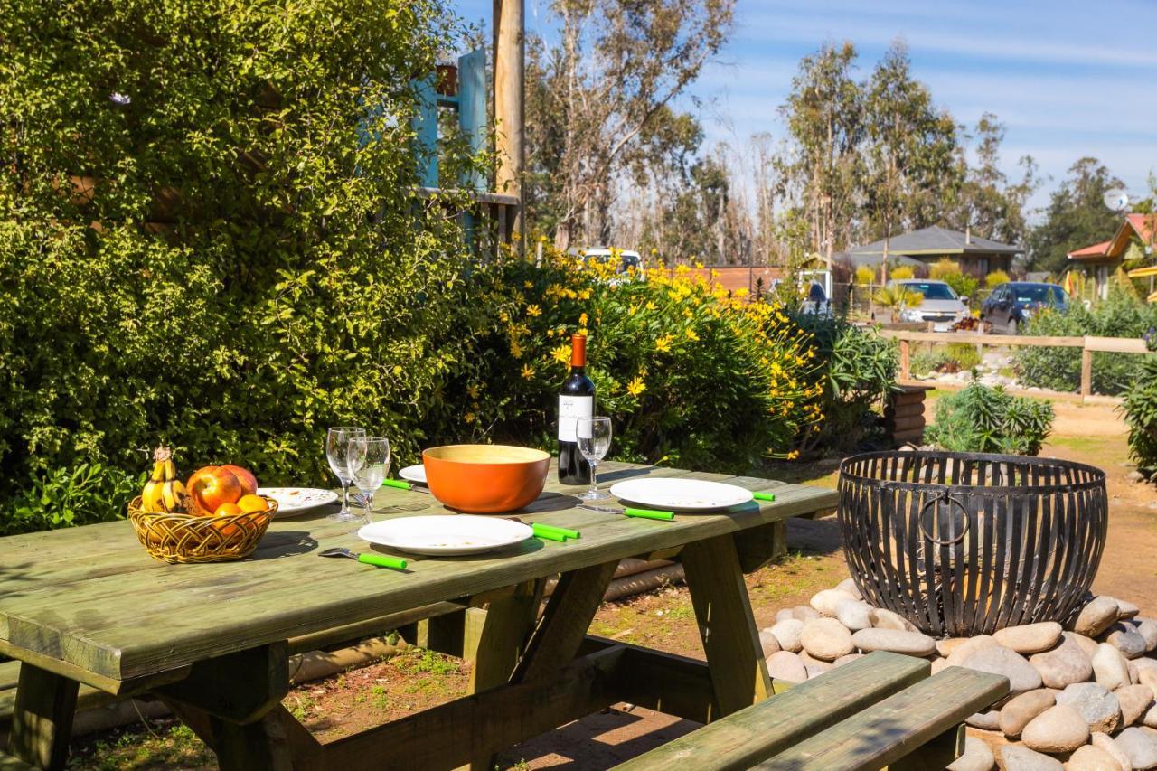 Cabana En Tunquen Con Parrilla, Fogon, Piscina Y Bosque Экстерьер фото