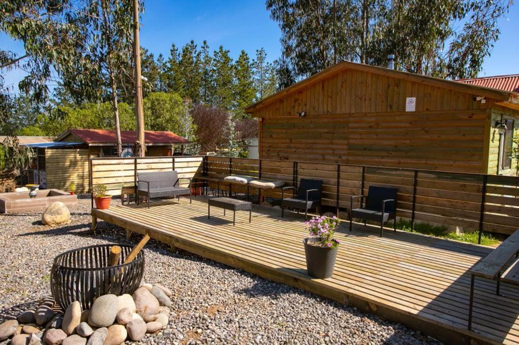 Cabana En Tunquen Con Parrilla, Fogon, Piscina Y Bosque Экстерьер фото